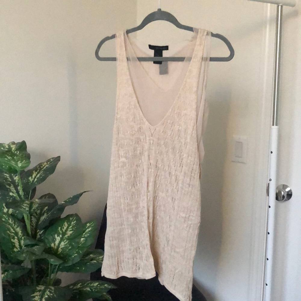 Calvin Klein Jeans • Double Layer Knit/Mesh Tunic